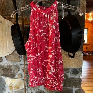 High Neck Pink Floral blouse